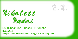 nikolett madai business card