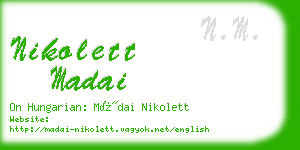 nikolett madai business card